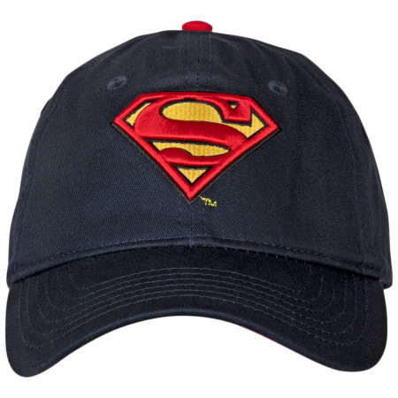 Superman Classic Symbol Dark Navy Curved Brim Adjustable Dad Hat